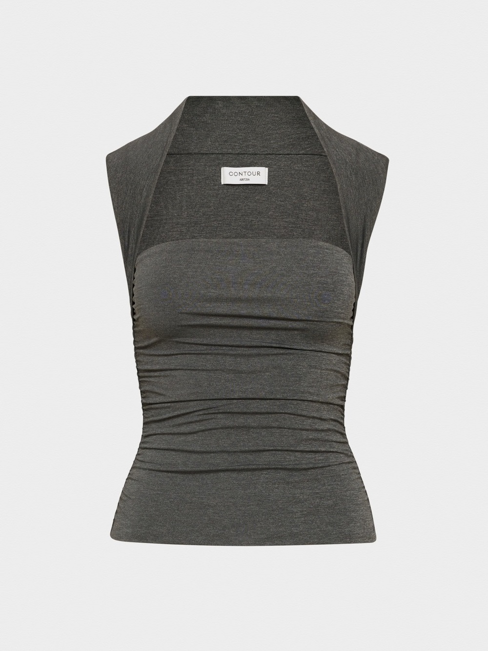 Aritzia Contour Charcoal Ruched Halter Camisole